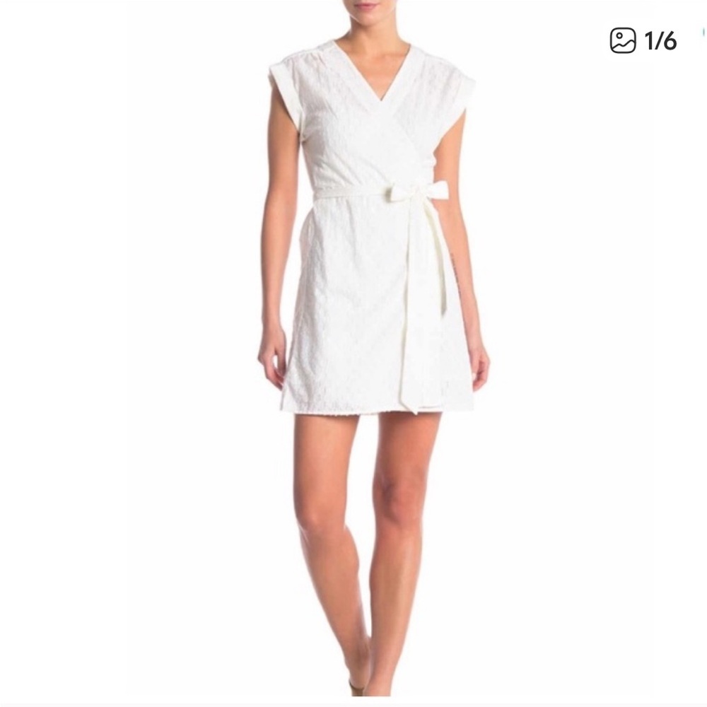 Frame Elegant White Wrap Dress Size S